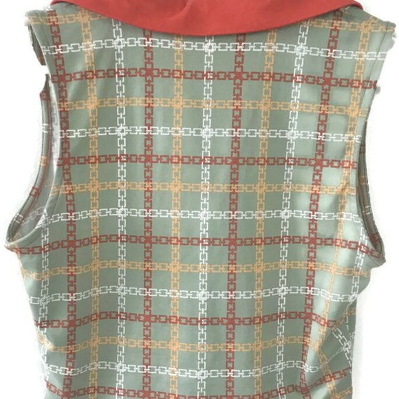Julia Women's Plaid Collared V-neck Sleeveless Waistline Tank Top Size Large NWT - Picture 7 of 11